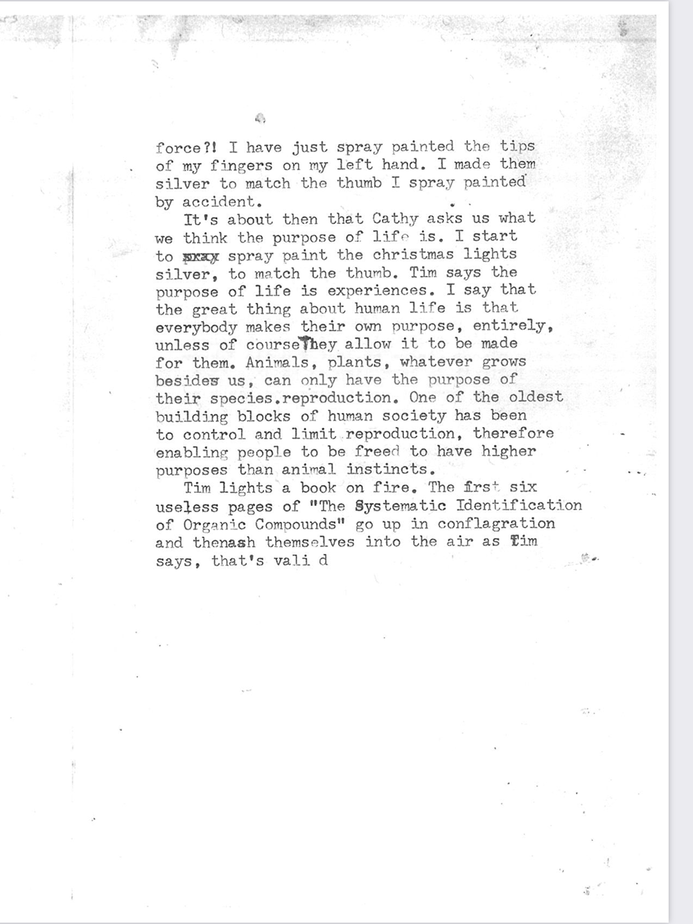 an image of typewritten text